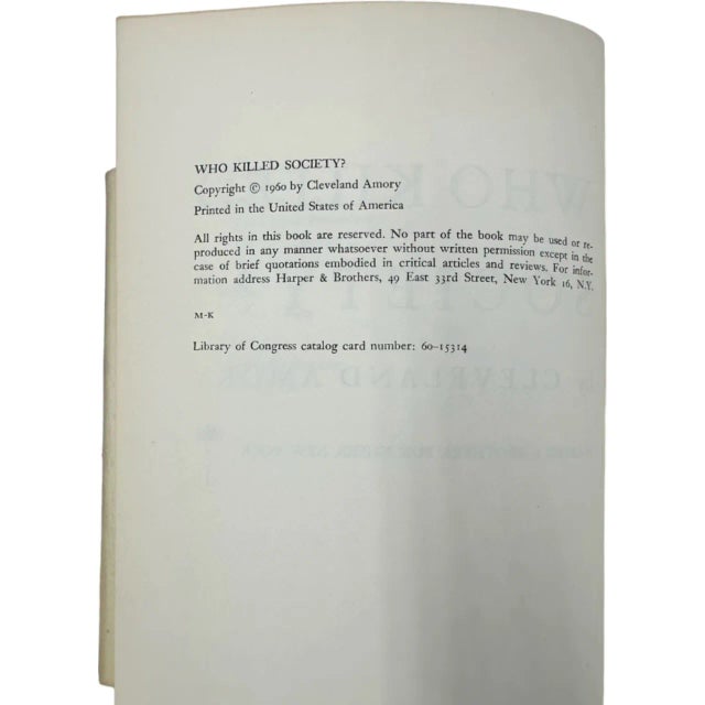 1960s Who Killed Society? Cleveland Amory 1960 Hardcover First Edition Book For Sale - Image 5 of 13