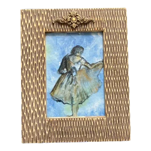 1970s Vintage Original After Degas Ballerina Painting Vintage Tabletop Frame