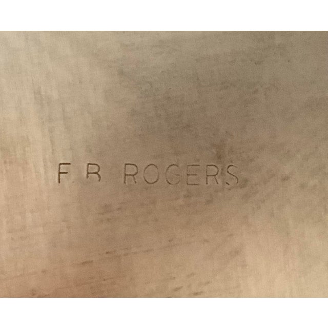 Oversized Vintage F. B. Rogers Footed Silverplate Butler Tray With Handles — 27.75” Traditional • Hollywood Regency • Palm Beach Regency • Tea Service For Sale - Image 9 of 9