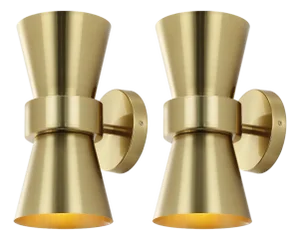 Bynner Two-Light 7.25" Wall Sconce in Brass - a Pair
