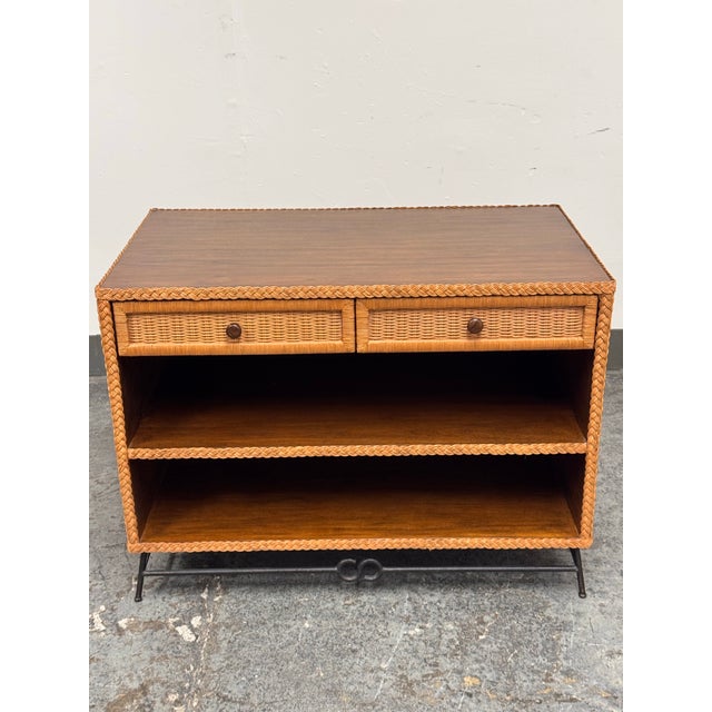 American Peter Dunham for Hollywood at Home Wicker Nightstand For Sale - Image 3 of 12
