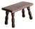 Vintage Rectangular Stool in Dark Wood with Turned Legs, 1970s For Sale