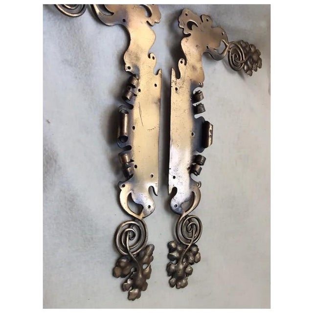 Pair of Antique Art Nouveau Architectural Elements, Hand Crafted Scrolls With Grape Motif For Sale - Image 4 of 11