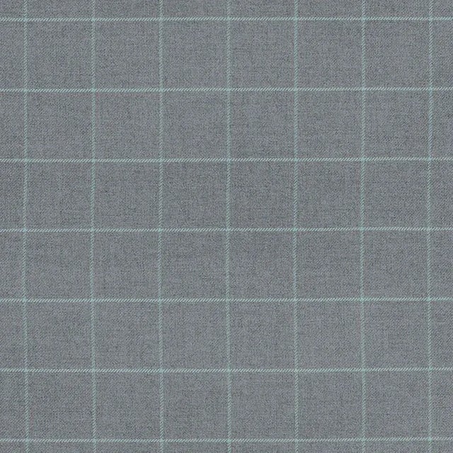 Contemporary Sample - Schumacher Bancroft Wool Plaid Fabric in Oxford Grey For Sale - Image 3 of 3