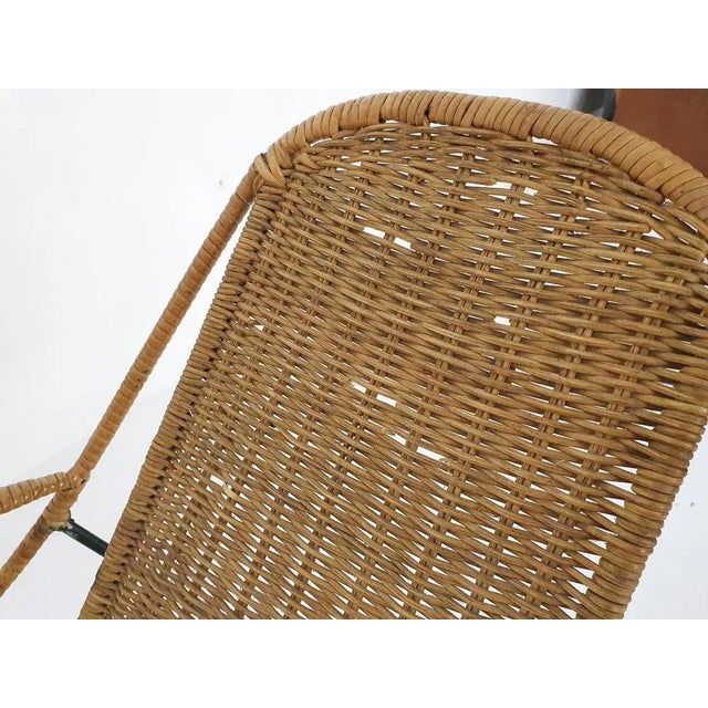 Wood Rattan and Metal Children's Chair, 1950s For Sale - Image 7 of 12