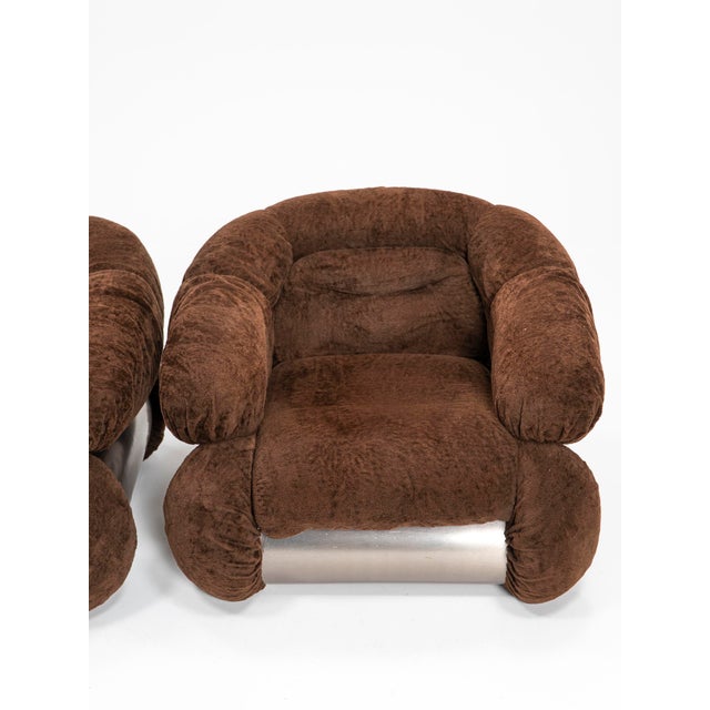 Brown Set of Chairs by Adriano Piazzesi, 1970s For Sale - Image 8 of 10