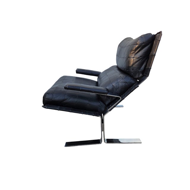Black Late 20th Century Lounge Chair Armchair Attributed to Richard Hersberger Pace For Sale - Image 8 of 18
