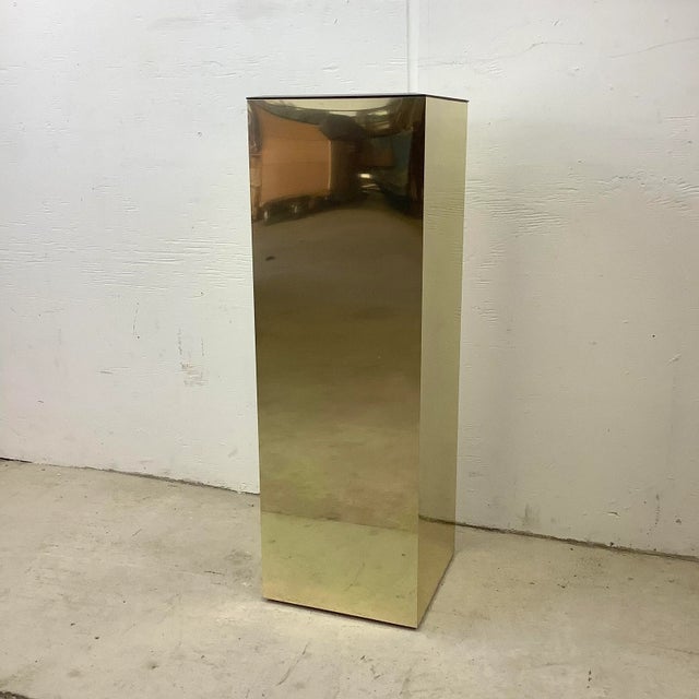 Vintage Modern Mirror Top Display Pedestal For Sale - Image 12 of 13