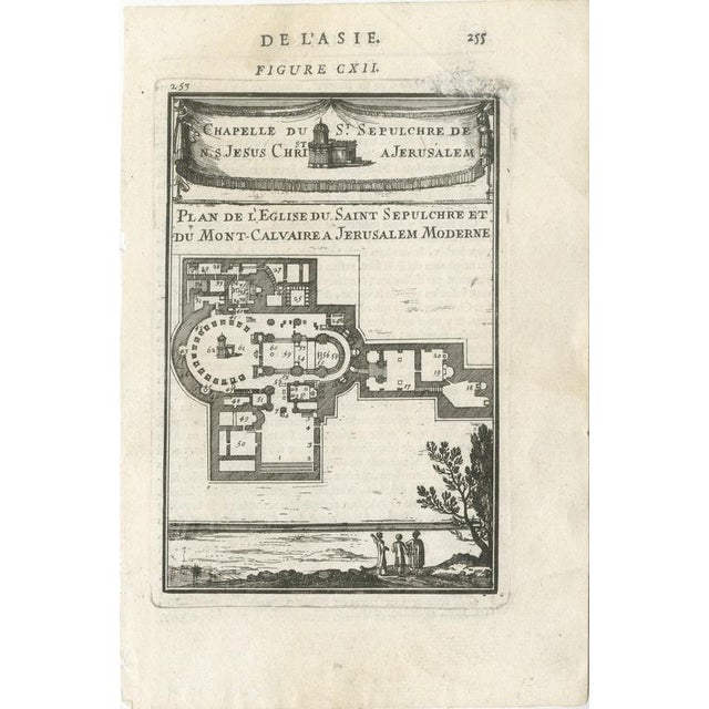 Antique Jerusalem Holy Sepulchre Plan, 1683 For Sale - Image 4 of 12