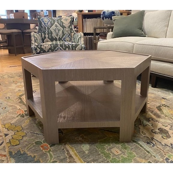 Contemporary Thibaut Furniture Wrapped Hexagon Coffee Table For Sale - Image 3 of 7