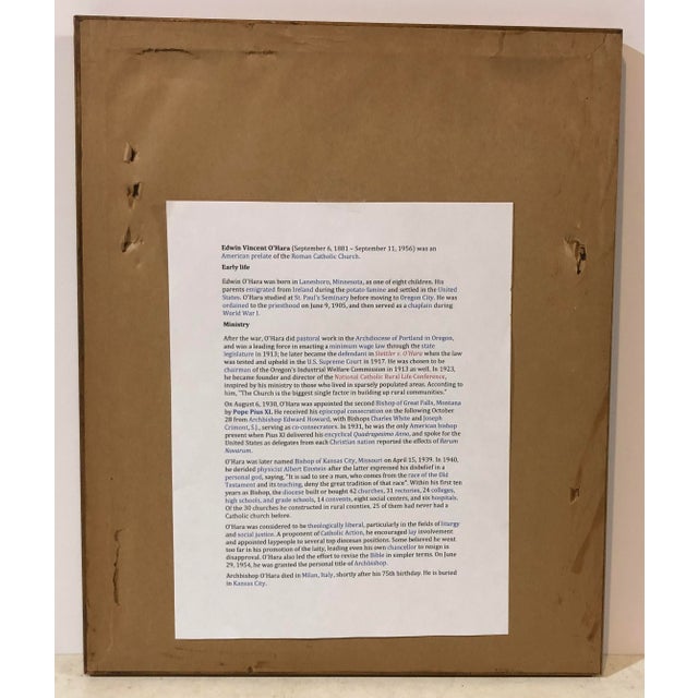 1930s 1930s Colorized Portrait of Bishop Edwin v O'Hara (1881-1956), Oregon & Kansas For Sale - Image 5 of 6