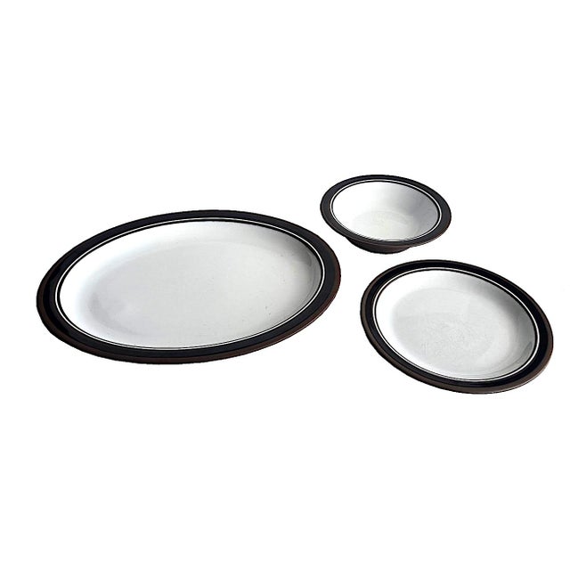 Cream 1970s Hornsea "Contrast" Platter, Bowls, Plates Made in England by Lancaster Vitramic, 9 Pieces For Sale - Image 8 of 12