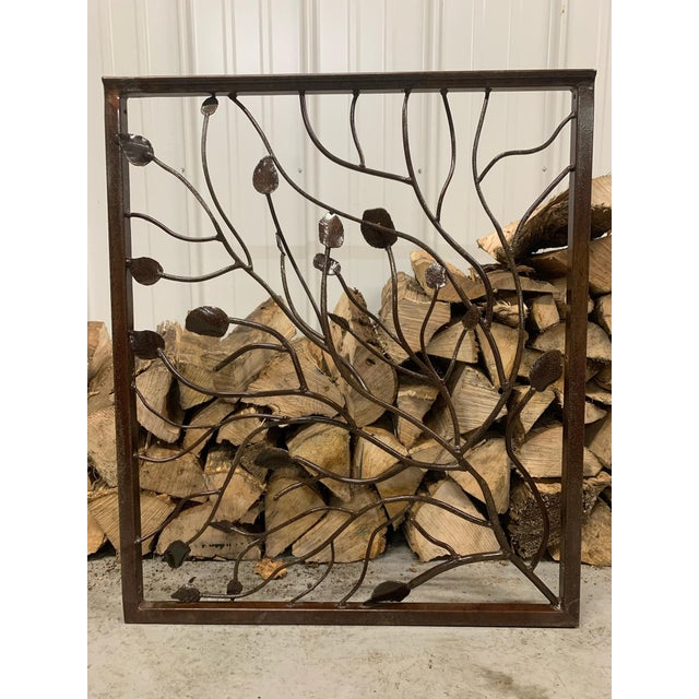 Hand Welded Decorative Steel Railing With Leafy Design Made in Detroit, Mi, Usa For Sale - Image 11 of 18