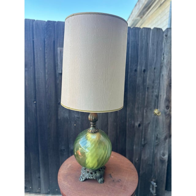 1960s Hollywood Regency Glass Lamp For Sale In Los Angeles - Image 6 of 6