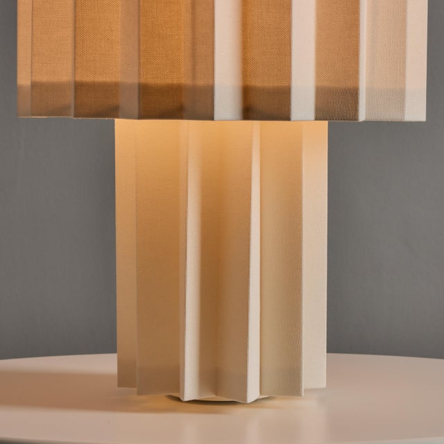 Plissé White Edition' Pleated Textile Table Lamp by Folkform for Örsjö For Sale - Image 17 of 17