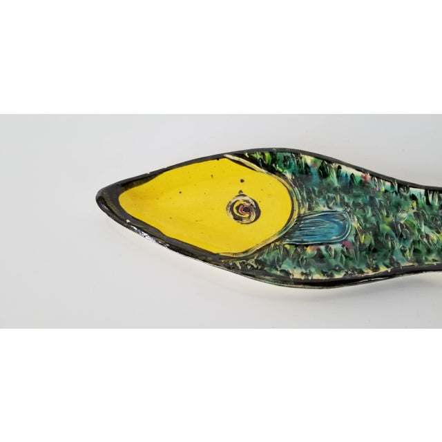 Mid-Century Modern 1990s Vintage Handmade Decorative Art Ceramic Fish For Sale - Image 3 of 8