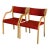 Red Fabric Bentwood Armchairs Pair Scandinavian Mid-Century Modern 1970s For Sale