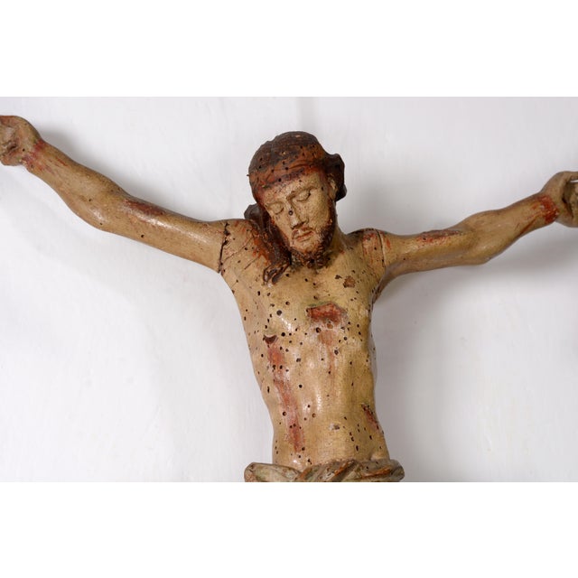 19th Century Italian Artist, Corpus Christi Sculpture, 1800s, Polychrome Wood For Sale - Image 5 of 16