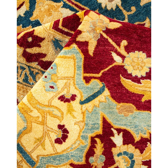 Textile Mogul, One-of-a-Kind Hand-Knotted Area Rug - Red, 9' 0" x 12' 1" For Sale - Image 7 of 8