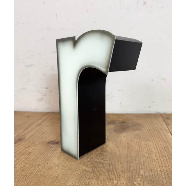 Black Vintage Grey Illuminated Letter R, 1970s For Sale - Image 8 of 11