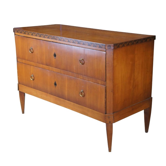 Biedermeier Late 19th Century Antique German Biedermeier Cherry Chest of Drawers For Sale - Image 3 of 12