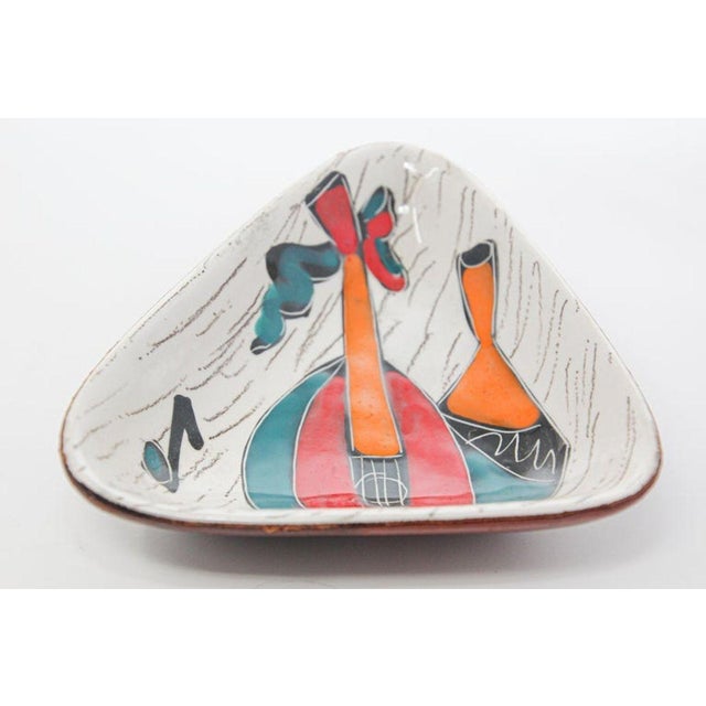 Set of Four Italian Leather-Backed Ceramic Dishes Florence, Circa 1950 For Sale - Image 11 of 18