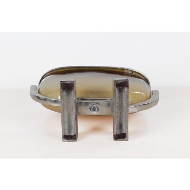 Mid-Century Modern Smoked Gold Glass and Chrome Large Sculptural Jardinière For Sale - Image 13 of 14