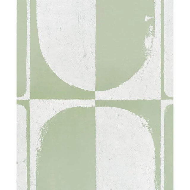 Schumacher x Backdrop The Cloisters Panel Set in Soft Green For Sale
