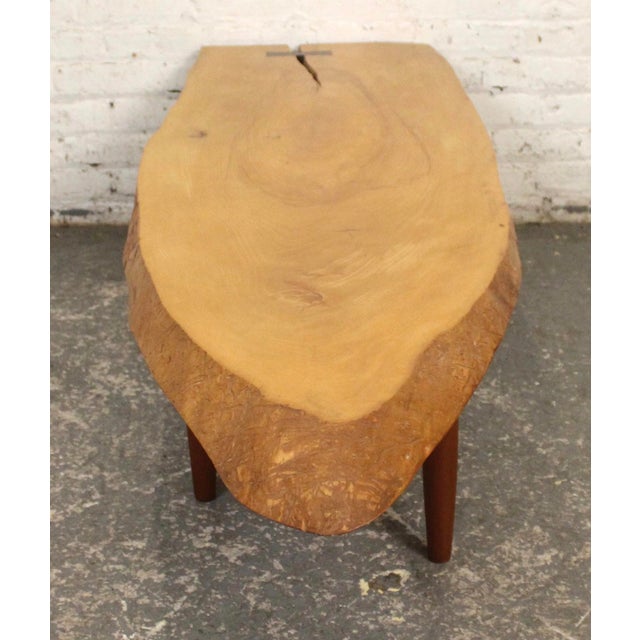 Mid-Century Modern Mid 20th Century Live Edge Coffee Table W/ Butterfly Notch For Sale - Image 3 of 11