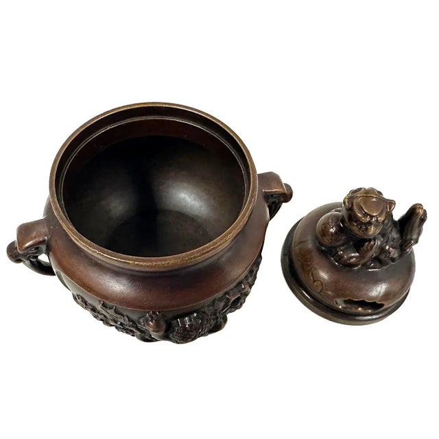 20th Century Vintage Chinese Bronze Incense Burner For Sale - Image 9 of 10