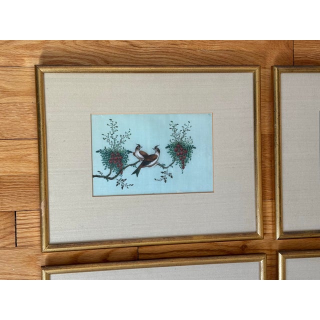 Incredible history in this set of 6 original 19th century bird paintings. These Chinese gouache paintings were made as...