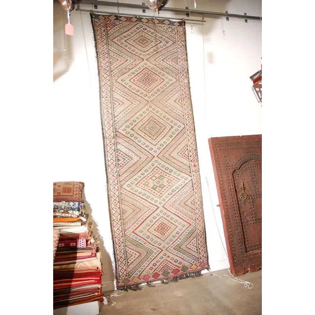 Vintage Tuareg Moroccan Tribal Runner Rug, circa 1960.Great handwoven vintage clector Moroccan Tuareg tribal runner rug....