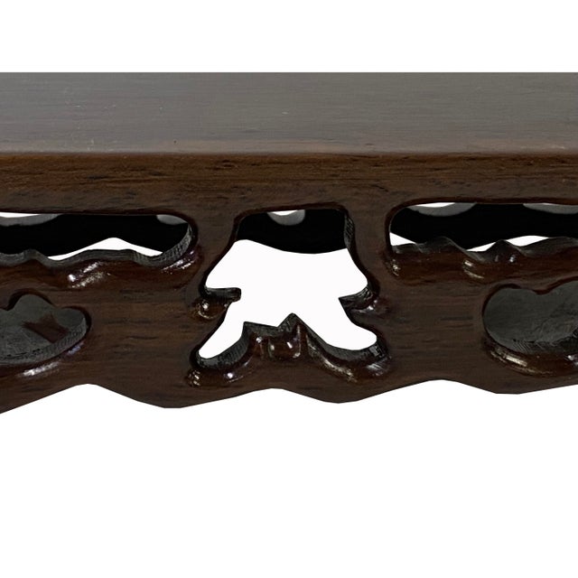 Brown Wood Scroll Rectangular Table Top Stand Display Easel | Chairish