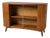 Mid-Century Drinks Cabinet in Teak with Glass Sliding Doors and Adjustable Shelf For Sale