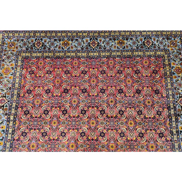 Vintage Persian Tabriz Rug, Handwoven Wool, Allover Herati Pattern, Plum & Blue, 7’ X 10’ For Sale In Chicago - Image 6 of 12