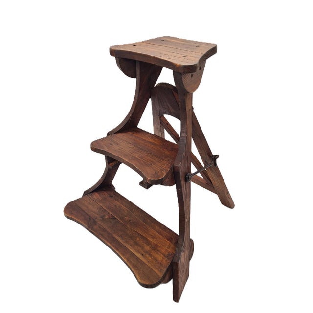 Mid-Century Folding Library Steps, Western Europe, 1960s For Sale - Image 9 of 9