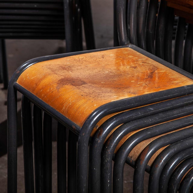 1960s French Stacking Dining Chairs from Mullca, 1960s, Set of 4 For Sale - Image 5 of 13