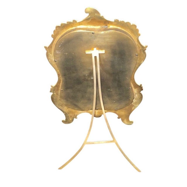 Gold 19th Century French Champlevé Bronze & Brass Easel Mirror For Sale - Image 8 of 8