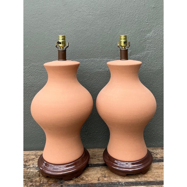 Vintage Terracotta Table Lamps - Pair For Sale - Image 18 of 18