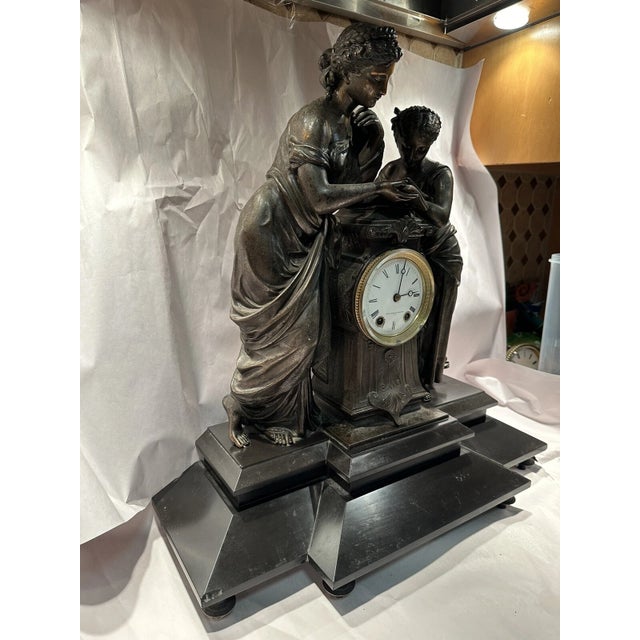 19th Century Seth Thomas & Sons Figural Mantel Clock Model No. 8034 For Sale - Image 10 of 13