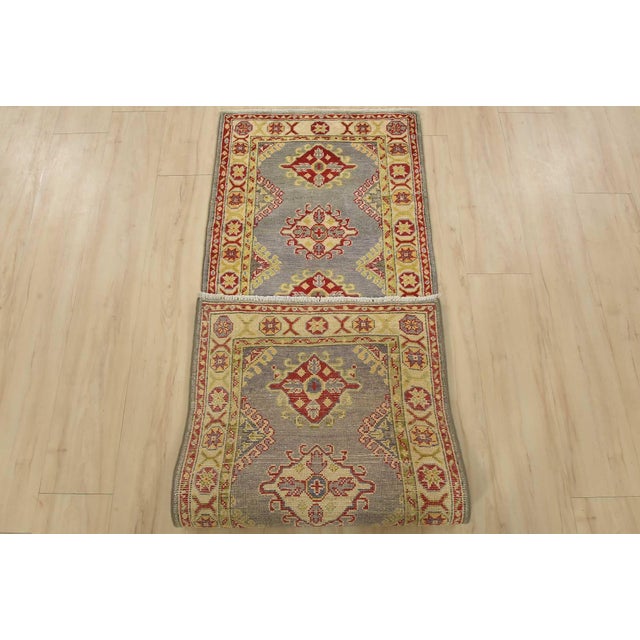 Kazak Runner 2’2” X 6’4” Gray Wool Tribal Hand-Knotted Oriental Rug For Sale - Image 11 of 12