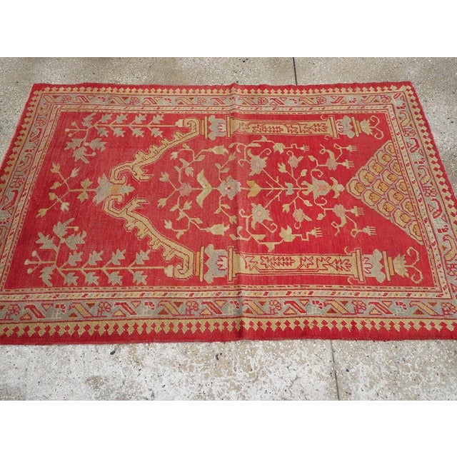 Galerie Shabab Collection Early 20th Century Turkish Oushak Throw Rug For Sale - Image 4 of 8