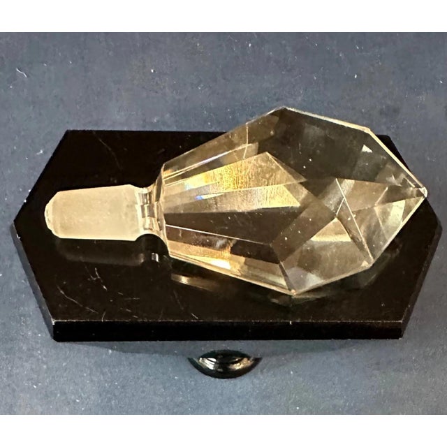 Black czech art deco perfume bottle, vintage For Sale - Image 8 of 8