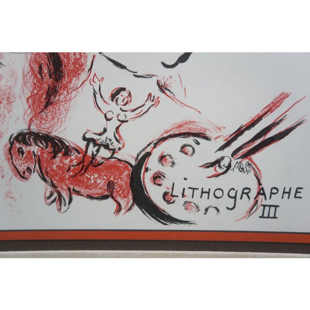 1980 Marc Chagall Signed Lithographe III Lithograph Book Cover Poster 31" For Sale - Image 10 of 12