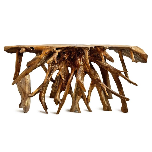 Organic Teak Root Console Table For Sale - Image 4 of 9
