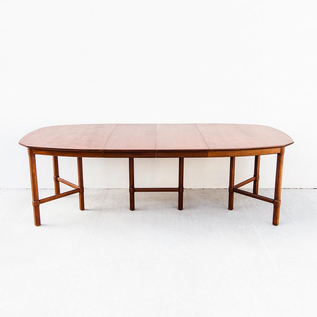 1970s Refinished Mid Century Modern Expandable Walnut Dining Table by Henredon For Sale - Image 14 of 15