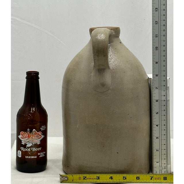 Very Nicely Blue Decotated Small 1 Gallon Size Antique New England American Region Stoneware Jug For Sale - Image 18 of 18