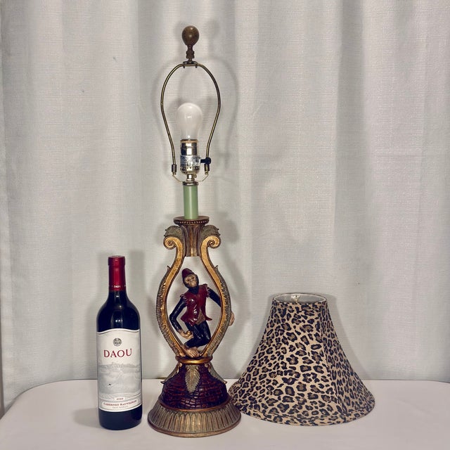 Vintage Hollywood Regency Singerie Bell Hop Monkey Table Lamp For Sale - Image 16 of 16