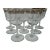 Vintage Set of 9 Greek Key Petite Wine Glasses For Sale