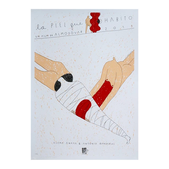 2019 Cuban Silkscreened Film Poster, "La Piel Que Habito" by Pedro Almodovar (Signed and Numbered) For Sale